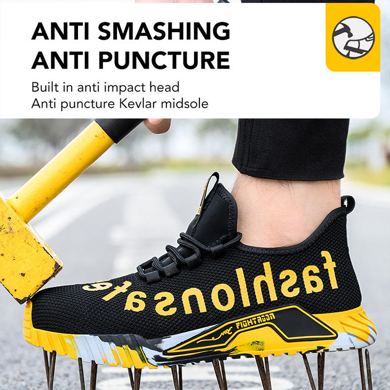 Safety Breathable For Sneakers Lightweight Anti-Smash Protective Work Men Women Steel Toe Shoes Footwear 220f