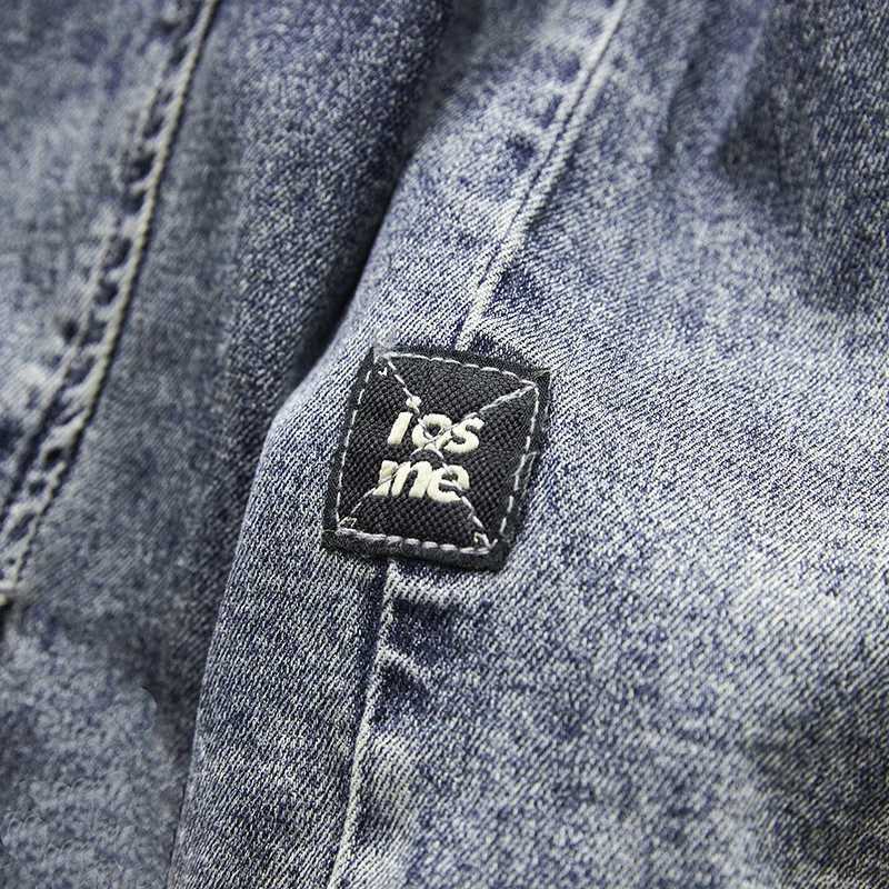 Korean version fashion wash gradient denim shirt mens high-quality street Harajuku casual jacket mens model W240914