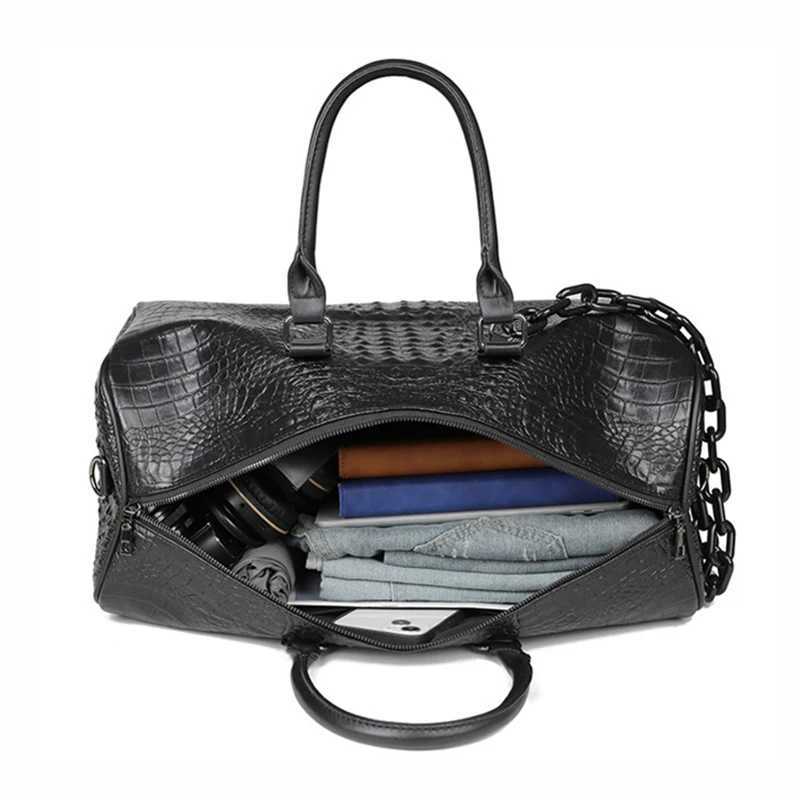 Large Capacity Travel Duffel Handbag Men Business Trip Waterproof Pu Sling Shoulder Bag Gym Fitness Sports Luggage Crossbody 240914