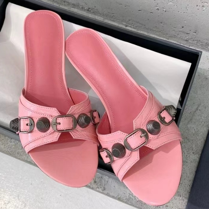 Fashion Summer Slippers Mules Shoes Woman Outside Sexy High Heels Slides White Pink Black Sandal Party Shoes Female Luxury