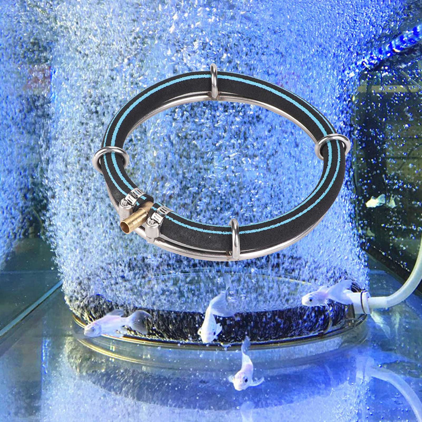 Aquarium Round Air Bubble Diffuser Ring Fish Pond Oxygenation Bubbler Single Ring Dia 15cm/25cm