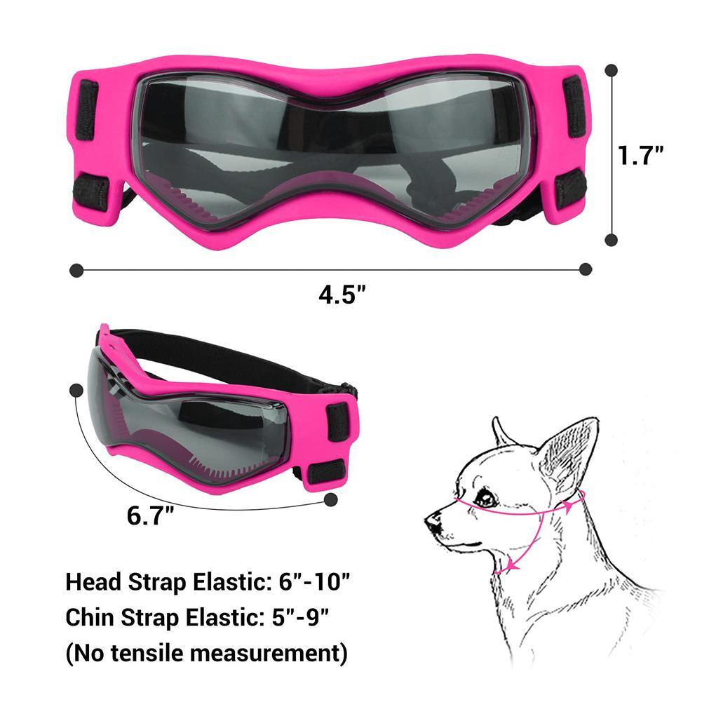 Small Dog Goggles UV Protection Doggy Sunglasses Windproof Antifog Pet Glasses for Small Dogs Cats Eye Wear