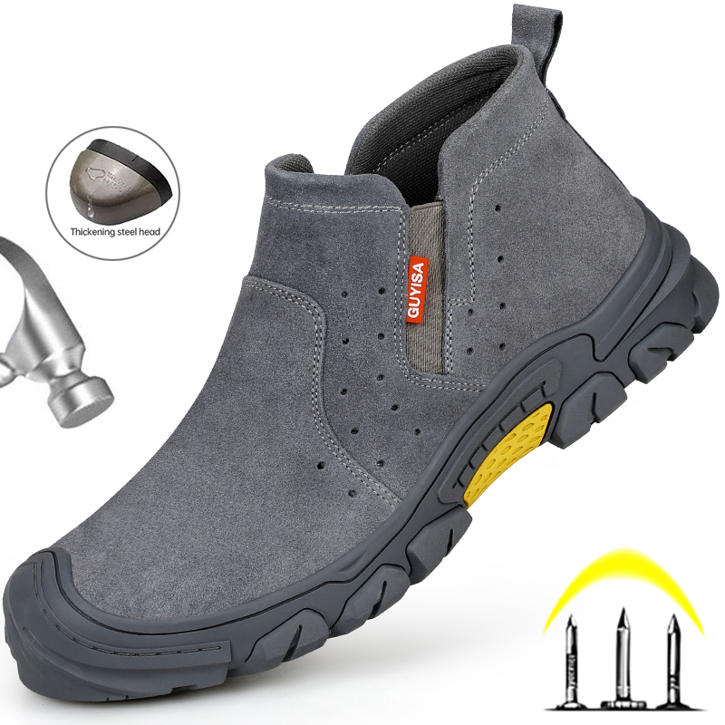Welder Indestructible Steel Toe Safety Shoes Men Puncture-Proof Sneakers Anti-Slip Work Boots e61f