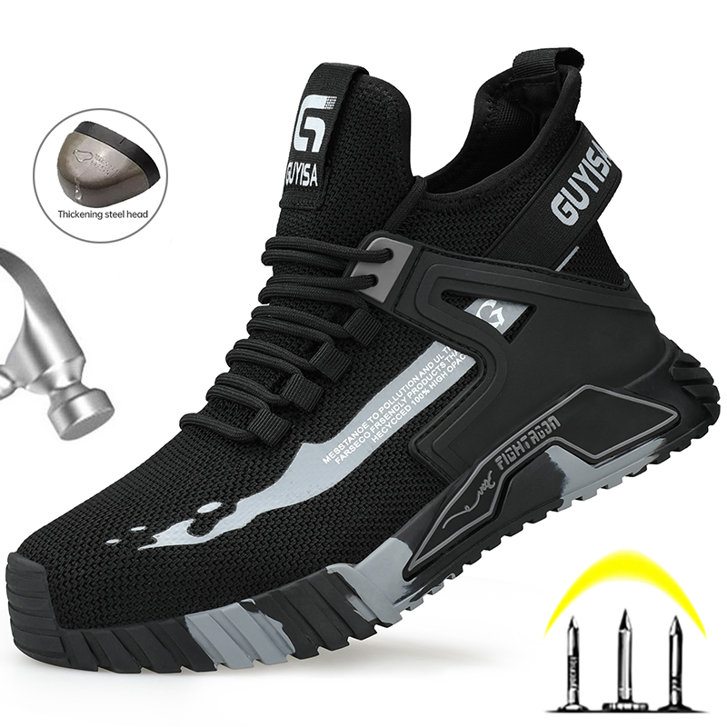 for Fashion Steel Toe Indestructible Men's Work Boots Construction Men Sport Safety Shoes f190