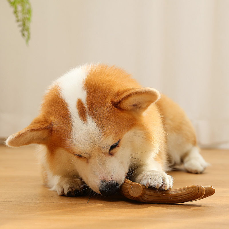 Dog Chew Toys Wood Fiber Bone Antler Shape Molar Teeth Clean Stick Puppy Interactive Training Toy Durability Pet Supplies