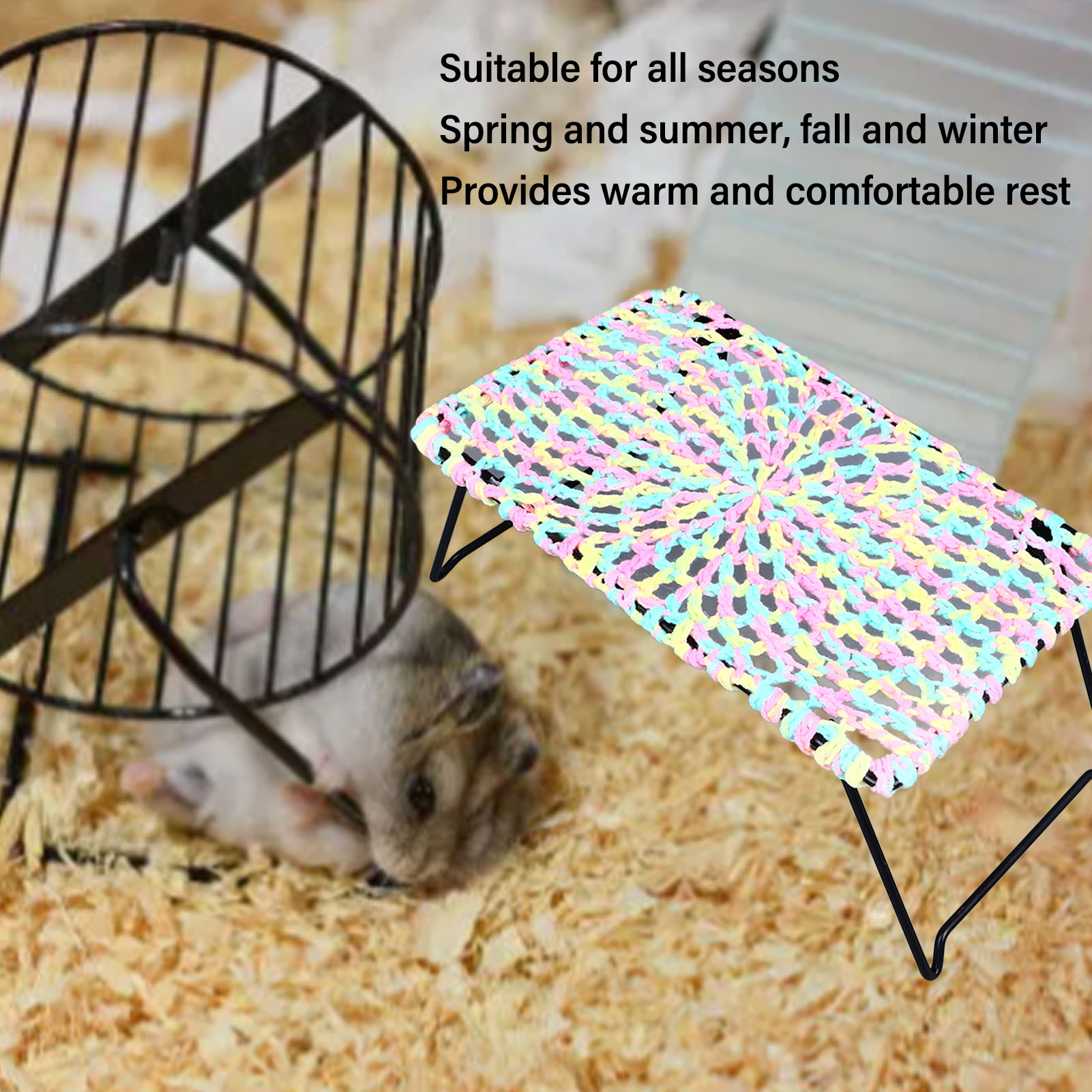 Foldable and Soft Reptile Lounger Bed, Portable, Elevated, Small Animal Bed for Lizard, Cat, Puppy