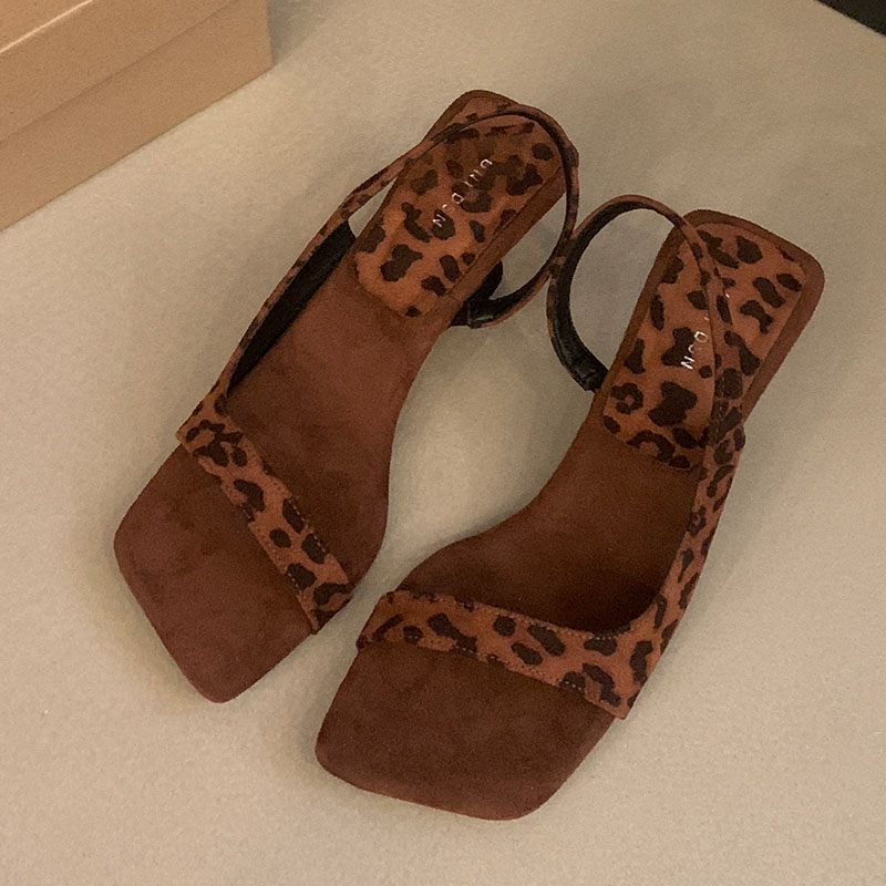 2025 new Fashion New Leopard Print Women Pumps Shallow Female Sgbac Ladies Wedges Heeled Shoes Sandals Slides 18e9