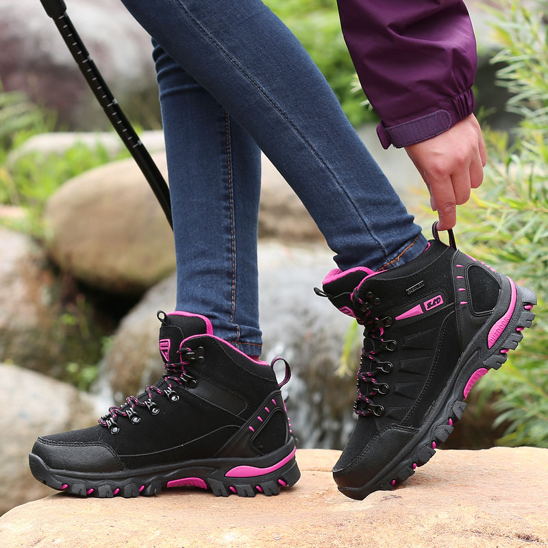Outdoor Camping Hiking Shoes Ladies Work Shoes Sports Leisure Hiking Shoes Ladies Non-slip Cushioning Walking Boots Women Boots