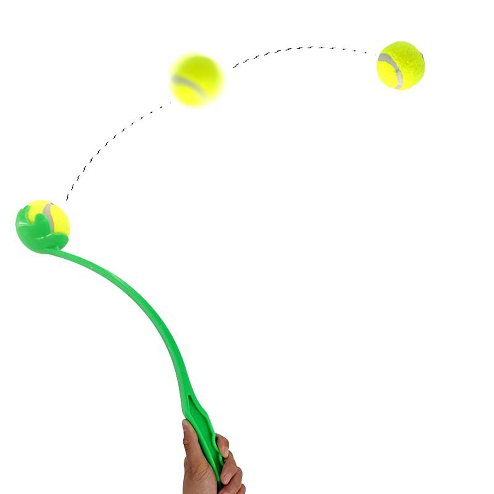 Hand Dog Ball Launcher With Ball Ergonomic Handle Interactive Dog Tennis Ball Thrower For Outdoor Playing Training