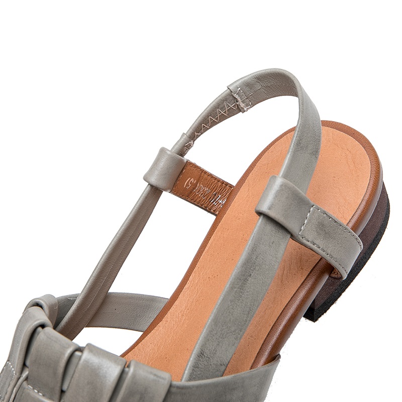 Genuine Leather Women Roman Sandals: Summer Pointed Toe Slip-On Flats 4