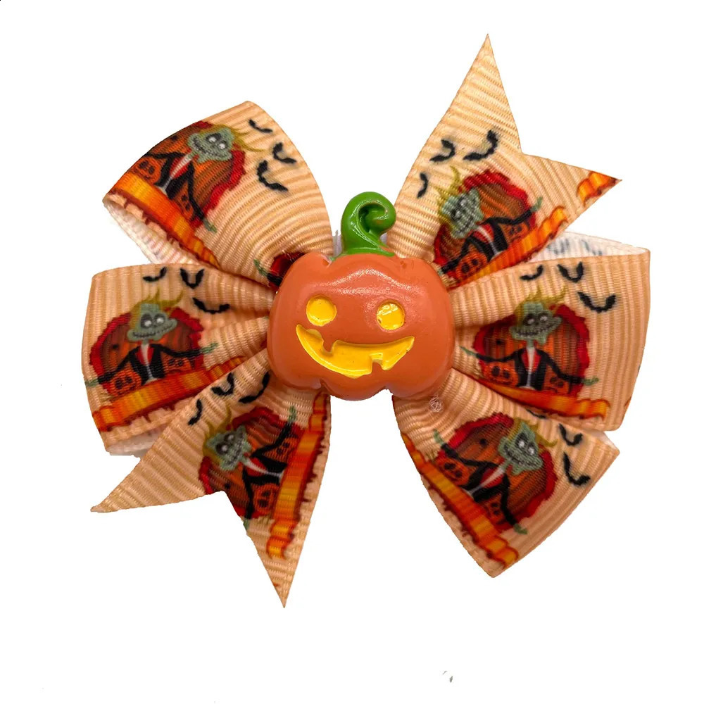 30/50 Halloween dog bow ties detachable dog collars bat pumpkin style dog bow ties dog collars flower collars dog accessories 240914
