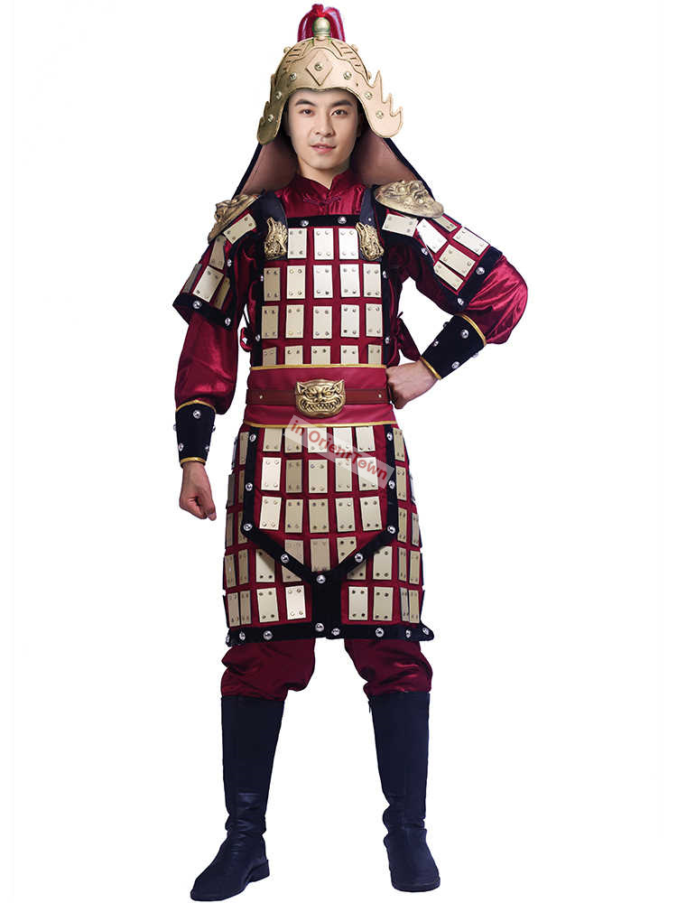 Ancient China Helmet Armor Costume Suits General Hanfu Armour Film TV Unique Outfit Historical Play Soldier Cosplay Garment