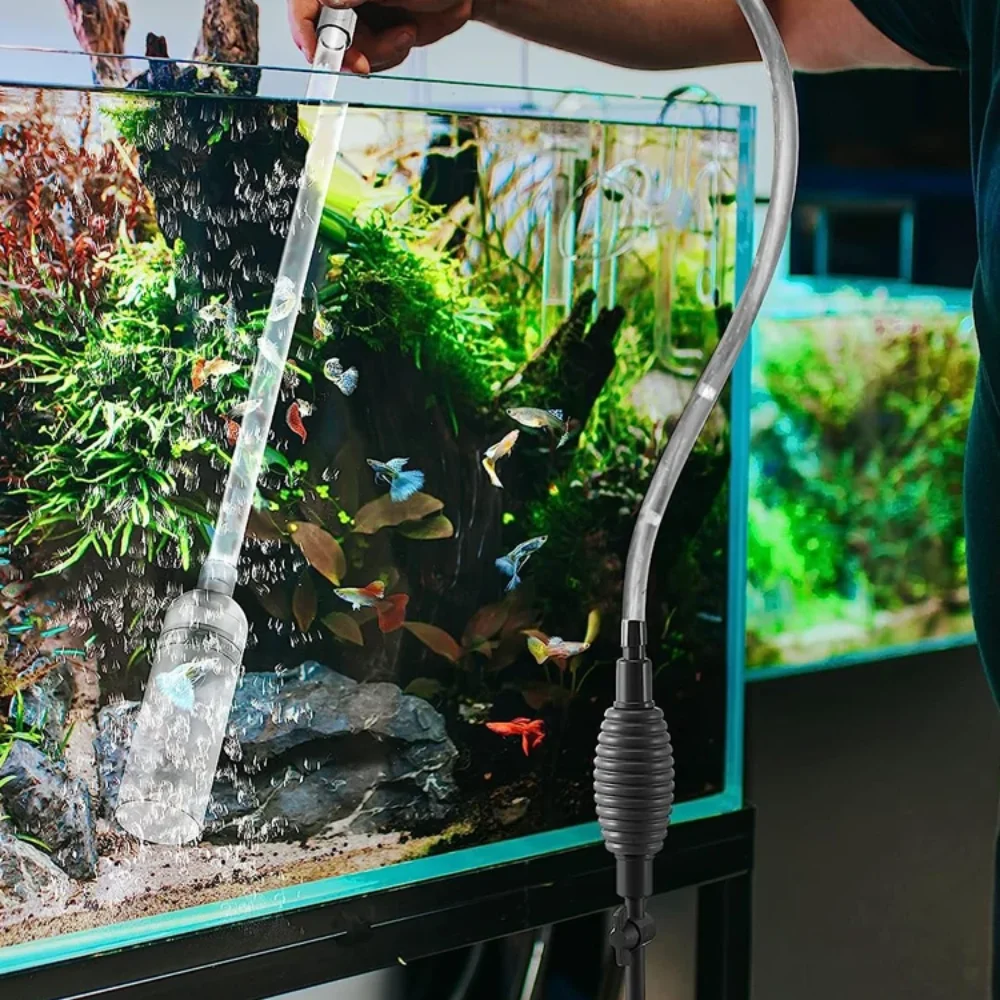 1.5-3M Aquarium Siphon Fish Tank Syphon Vacuum Gravel Water Filter Cleaner Semi-Automatic Water Change Manual Cleaner Pump