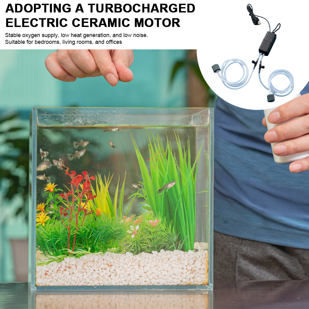 Mini Aquarium Air Pump USB Fish Tank Oxygen Pump Fish Tank Silent Air Compressor Aerator Portable Fish Tank Accessories