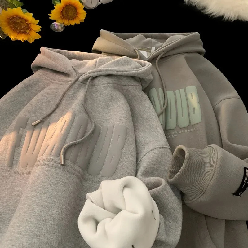 Autumnwinter American wool thickened heavy duty foam mask mens sweatshirt 240913
