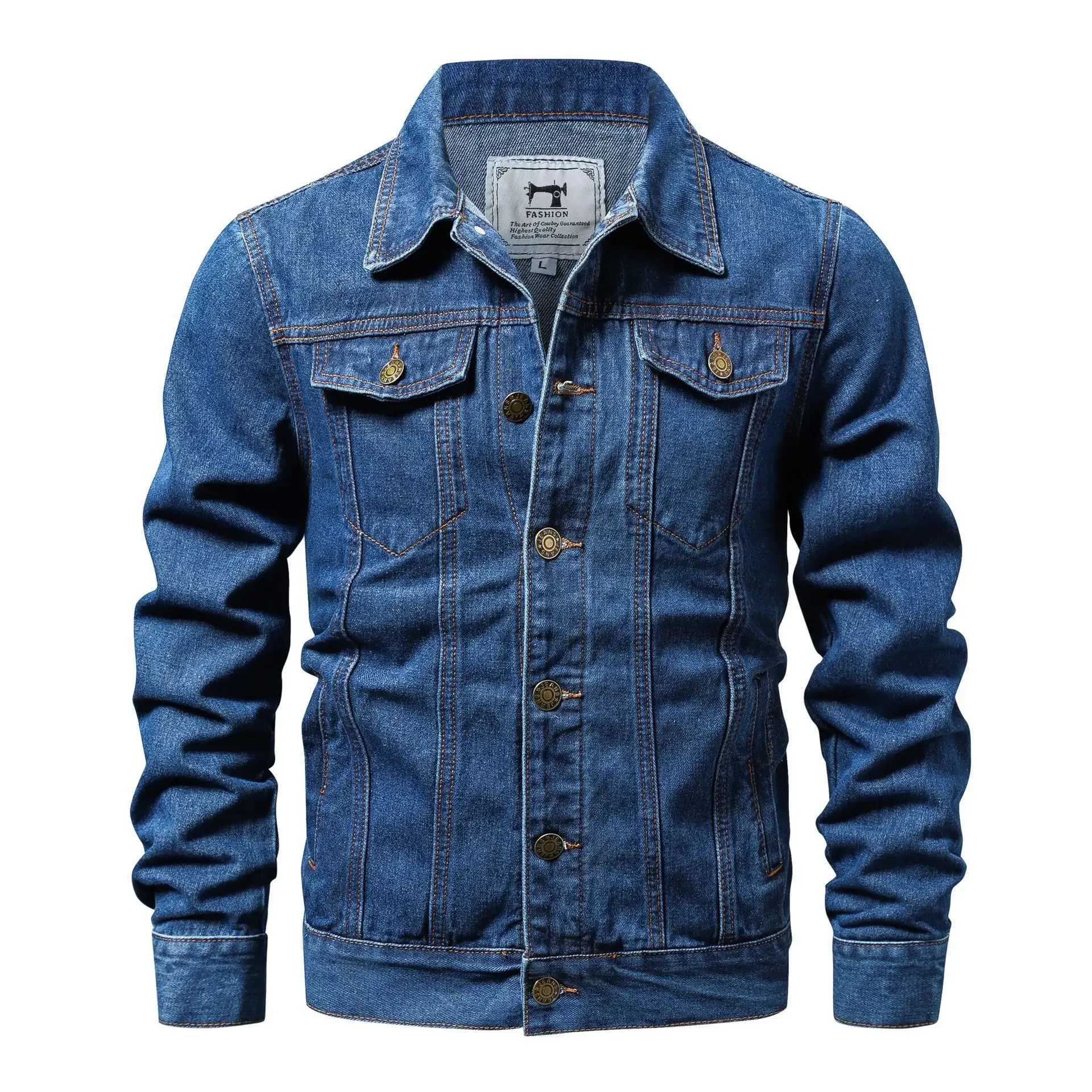 2023 Spring/Summer Mens Denim Jacket Cotton Casual Slimming Jacket Mens Denim Jacket W240914