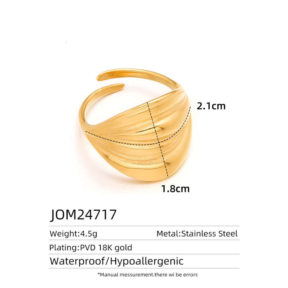 Hot sell 18k gold plated ring women's non fading hot selling new style simple and high-end personalized stainless steel ring Luxury Rings Party G