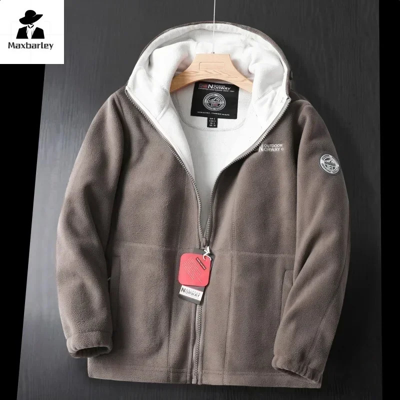winter wool jacket highend embroidery thick windproof outdoor snow cold proof mens warm hooded 240904