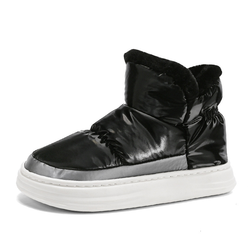 High top couple's warm bread with a poop like feel in winter and plush cotton shoes for casual outdoor wear, snow boots