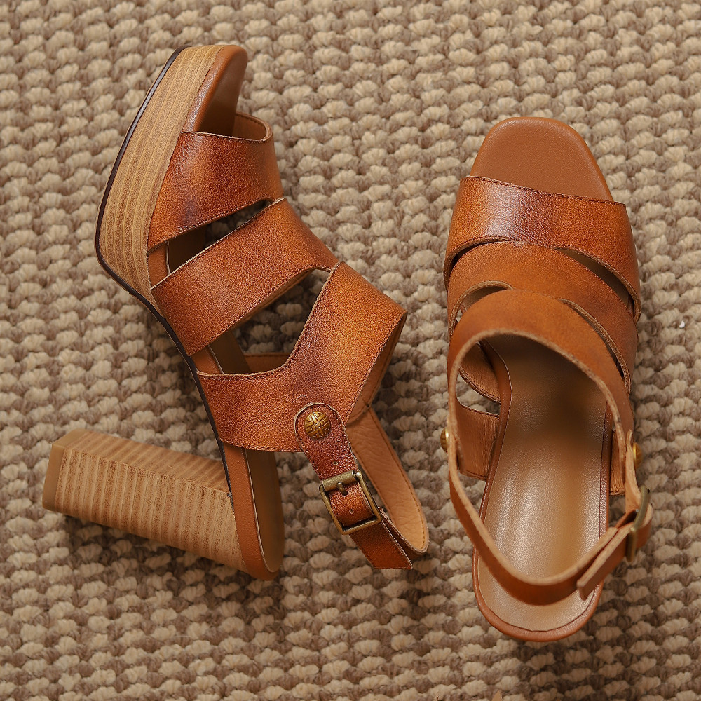 5cm Cow Leather Platform Heels: Sexy Summer Shoes for Night Club