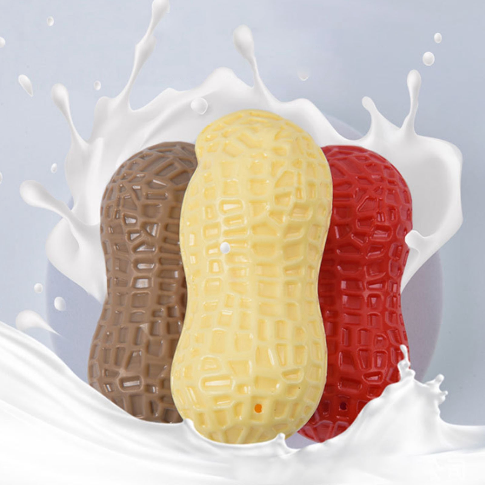 Dog Squeaky Toy Teeth Grinding Bite Resistant Simulation Peanut Shape Puppy Chewing Toy For Teddy