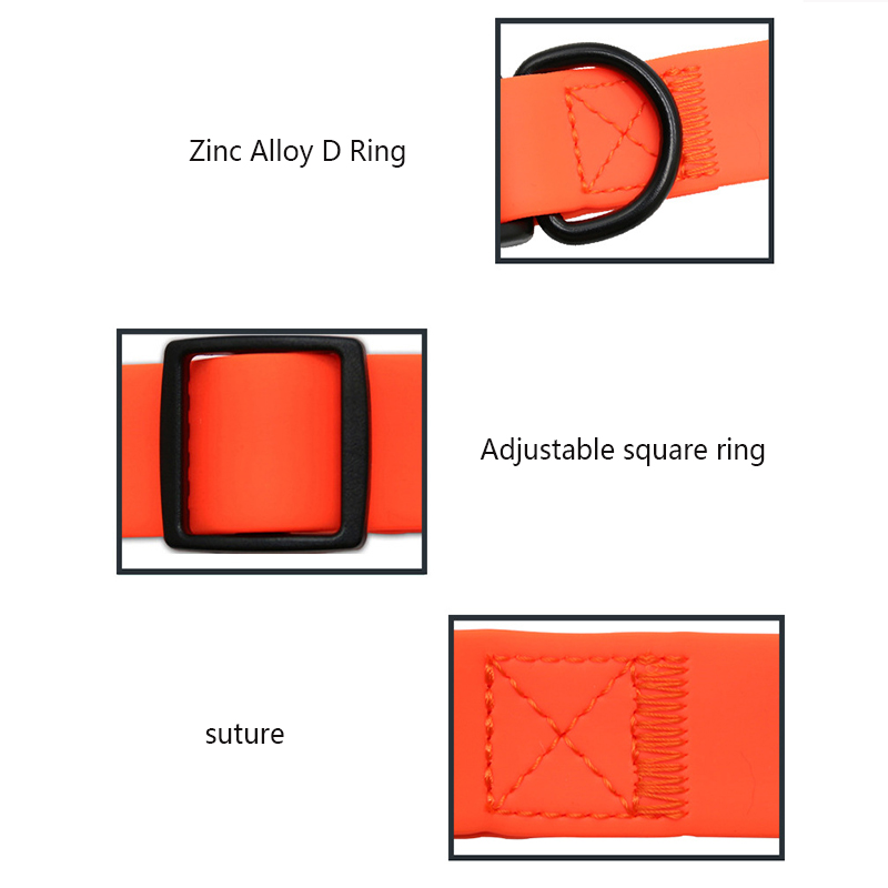 Dog Collar Waterproof Pet Collars Anti-Odor Durable Adjustable PVC & Polyester Soft with Towing D-ring Colorful Dog Collars