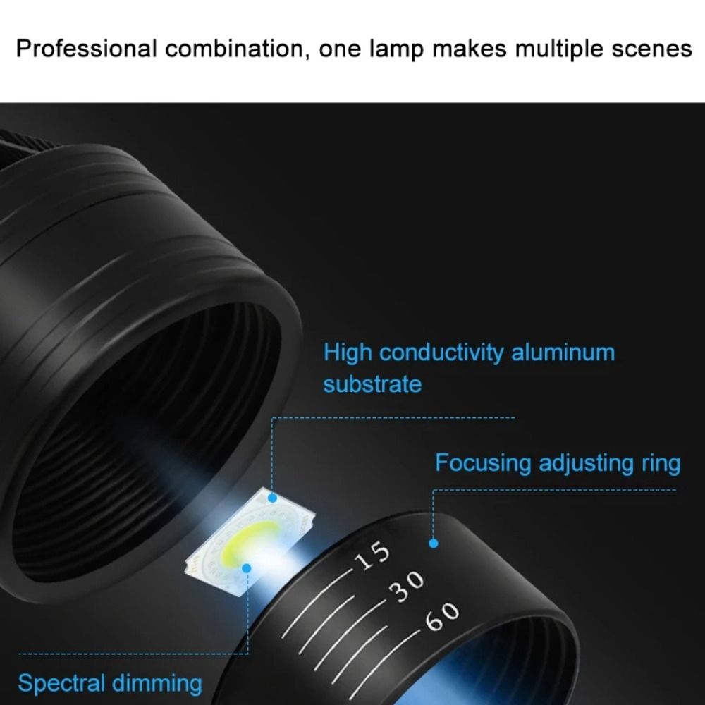 9w 12w 15w Aquarium Led Light Super Slim Adjustable Focus Aquariums Fish Tanks Spotlight Clip-on Waterproof