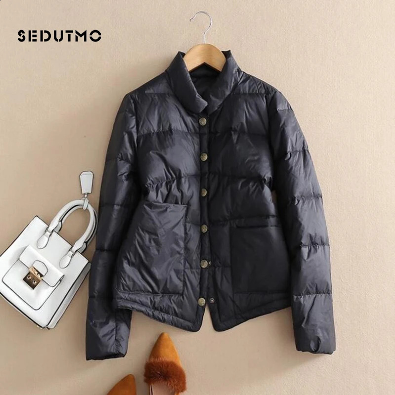 SEDUTMO Winter Duck Down Jacket Womens Ultra Light Ultra Thin Jacket Autumn Casual Ultra Thin Inflatable Jacket Parkas ED1103 240913