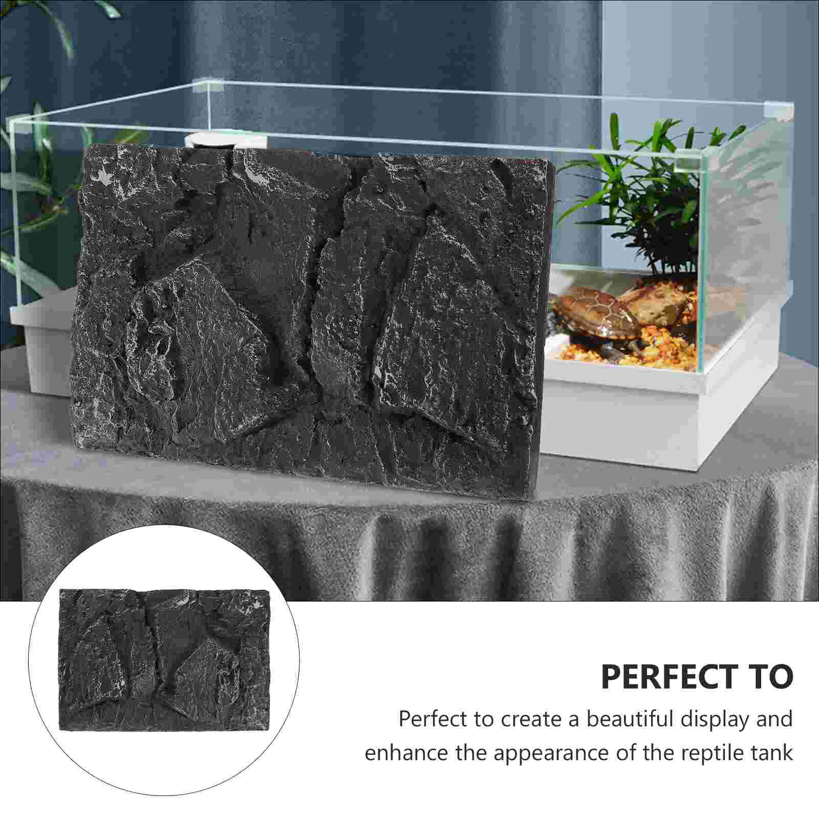 Reptile Box Decorative Panel Terrarium Ornament Turtle Fish Tank Background Board for Pet Habitat Backdrop Bark