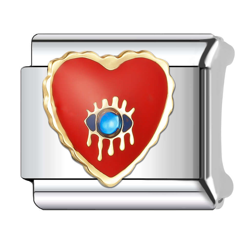 New Women's Gift red pepper Bead Italian Charms Links Bangle Beads Fit 9mm Stainless Steel Bracelet Making DIY For Women Fashion Jewelry