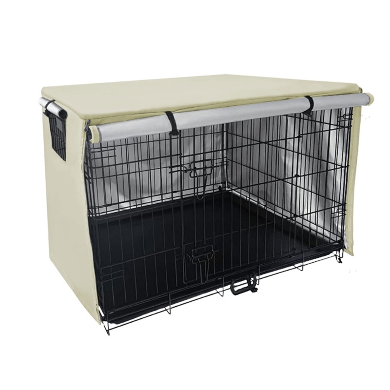 Dog Crate Cover Kennel Shelter Shade All Sides Open Portable Cage Cover 594C