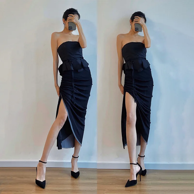 2024 Sexy Pointed Toe Ladies Pumps Thin High Heels Ankle Buckle Women Pumps Wedding Runway Sandals Woman Shoes Black Heels Women