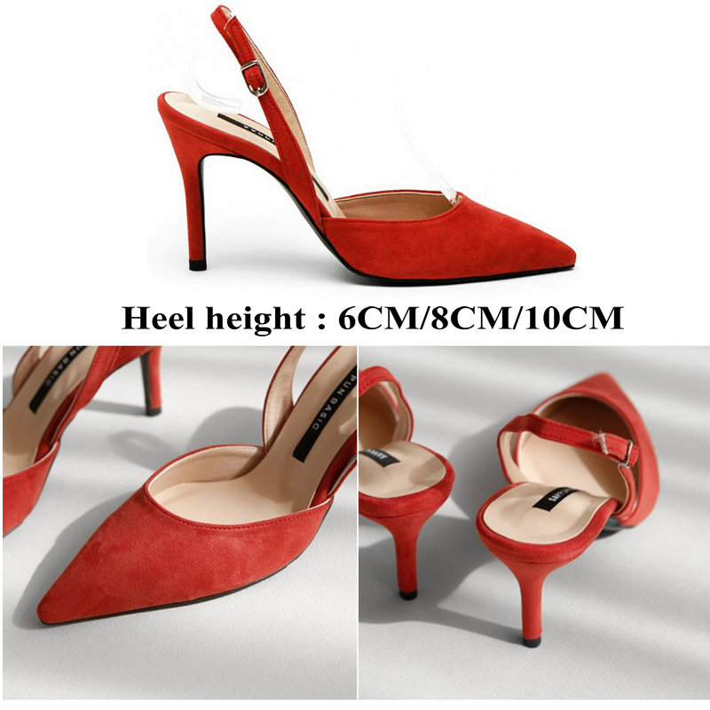 Black/ Red/Gray/Apricot Gladiator Women Pumps Bucket Pointed Toe High Heels Sexy Lady Shoes Thin Heels Chaussure Femme Autumn