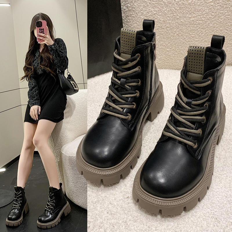 Boots Winter Lady Round New Toe Shoes Zipper Designer Boots-Women Autumn Lolita High Heel Ankle Fashion Rock eda6 -Women