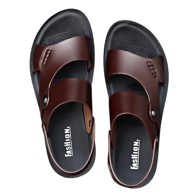 Classic New Men's Sandals Genuine Leather Sandals for Men Outdoor Beach Slippers Leather Shoes 2024 Sandalias De Hombre