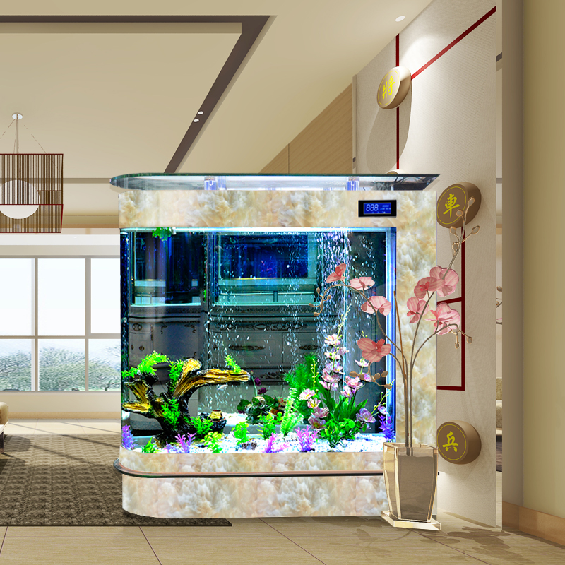 Customized large transparent cube Acrylic aquarium fish tank Glass Bullet front fish tank aquarium