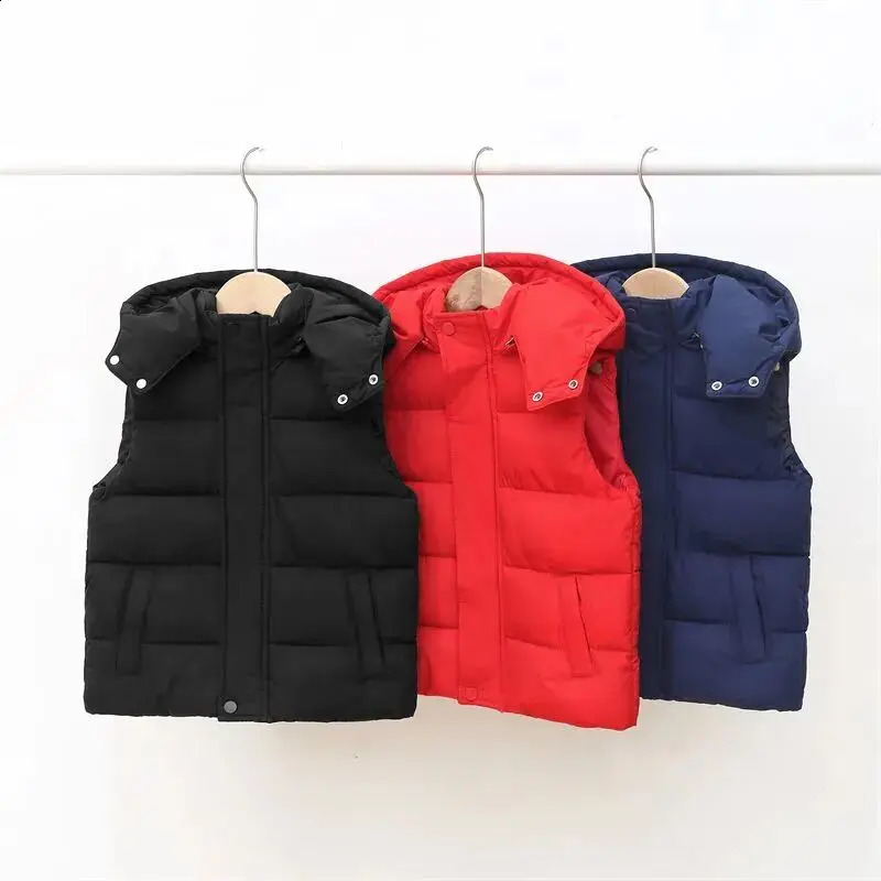 Boys Girls Winter Autumn Down Vest Coat Children Kids Boy Warm Waistcoat Outerwear Clothing Infant Jacket for3-12 years 240906