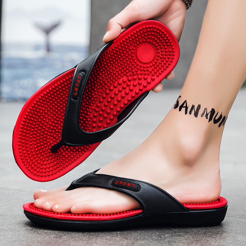 Men's Massage Flip Flops Outdoor Indoor Slippers Comfortable Slides Men Beach Sandals Non-slip Bathroom Home Men's Flip Flops