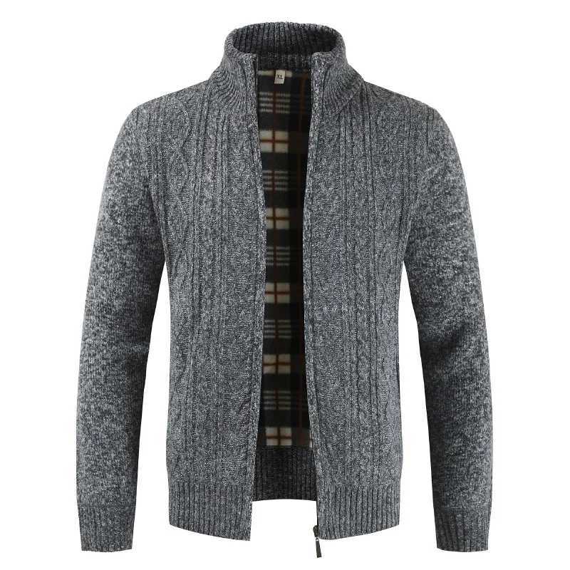 Autumn Winter Mens Cardigan New Wool Sweater Warm Long-Sleeved Loose Casual Jacket Spring Clothing Jumper Knitted Zipper CoatXJ240907