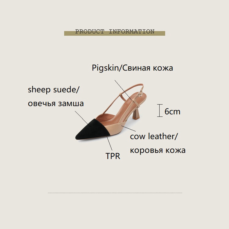 2022 Summer/Spring Women Shoes Pointed Toe Thin Heel Sandals Mixed Colors High Heels Elegant Sheep Suede Shoes Women Party Shoes