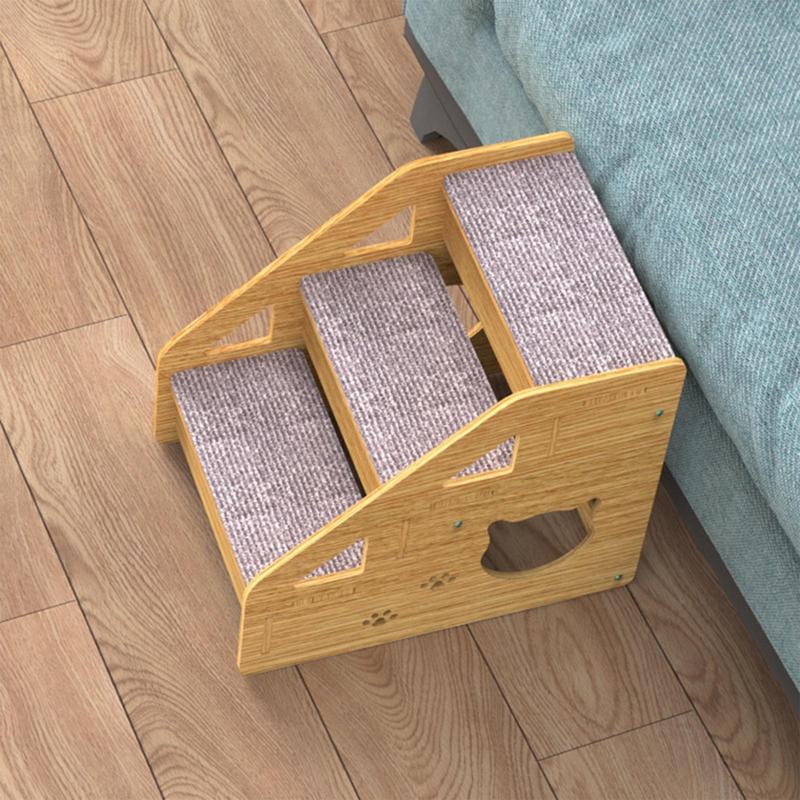Pet Stairs For Couch 3-Steps Dog Steps For Medium/Small Dogs Old Cats Non-Slip Pets Steps Dog/Cat Ladder For Beds Cars
