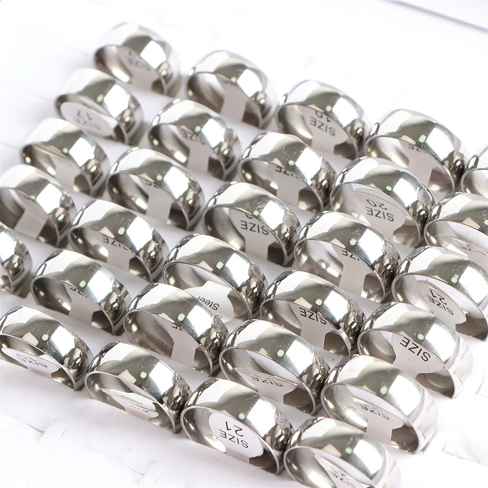 Wholesale of 100 pieces/batch of curved stainless steel rings and jewelry suitable for women men weddings and colorful party gifts with a width of 4/6
