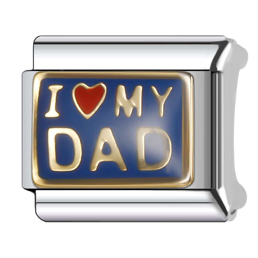 New Women's Gift love mom heart Bead Italian Charms Links Bangle Beads Fit 9mm Stainless Steel Bracelet Making DIY For Women Fashion Jewelry