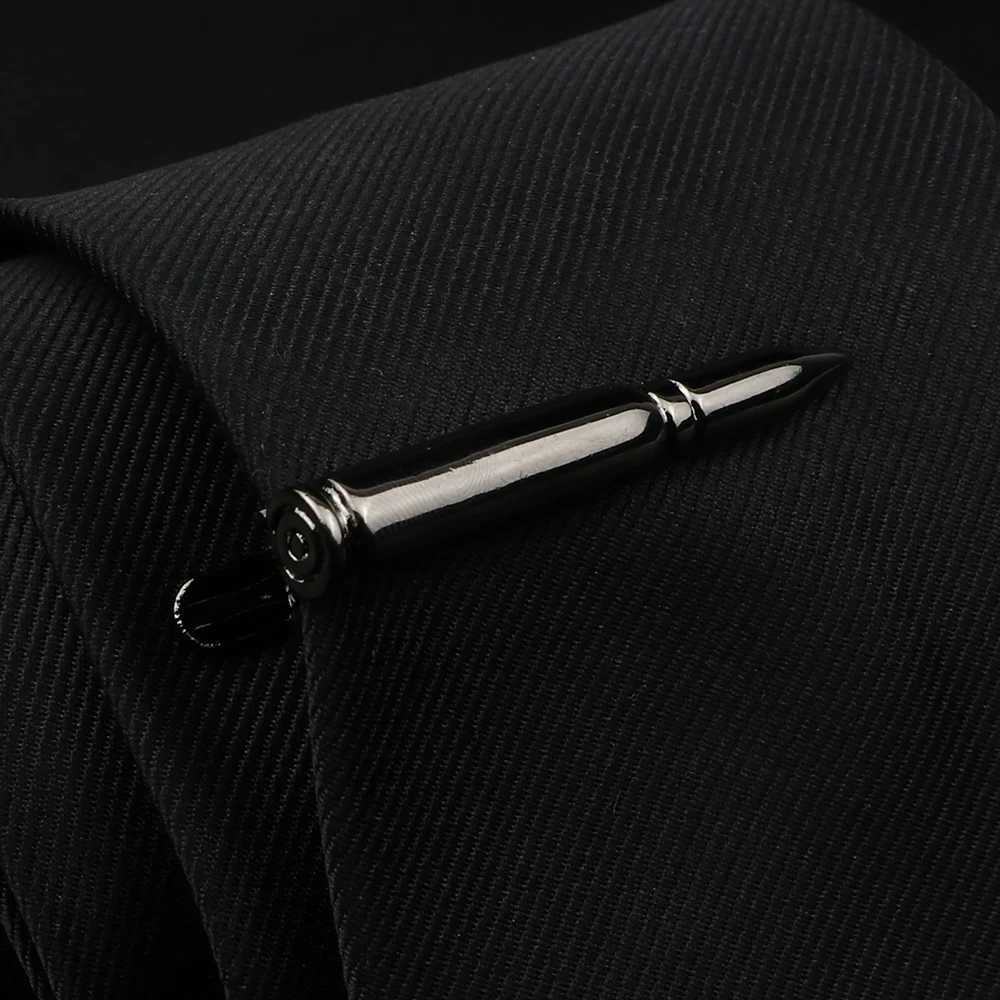 Gold Silver Color Feather Gun Pen Beard Shape Metal Tie Clip For Men Tie Bar Necktie Clips Pin Wedding Tie Men Jewelry GiftX240914