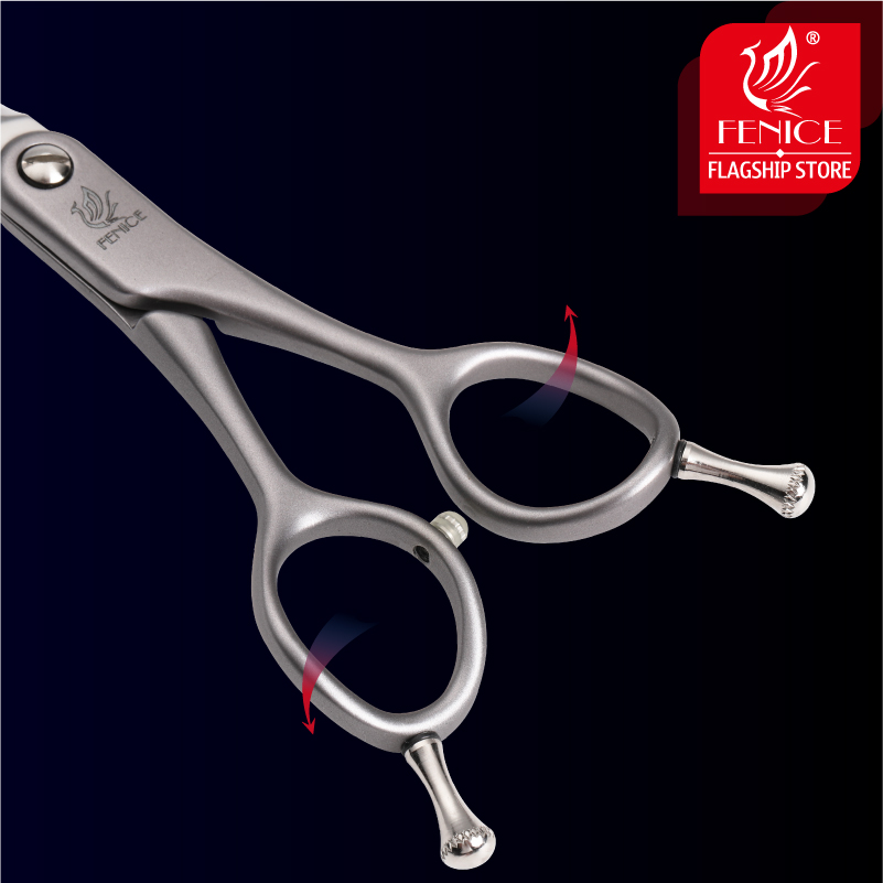 Fenice Dog Scissors JP VG10 Steel 35°Curved 6.25 Inch Curved&Straight Dog Grooming Scissors Pet Trimming Scissors