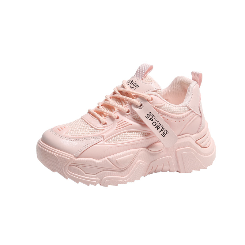 2024 New Casual Round Toe Wedge Mesh Lace Up Women Shoes Summer Fashion Increased Breathable Comfortable Female Sneakers