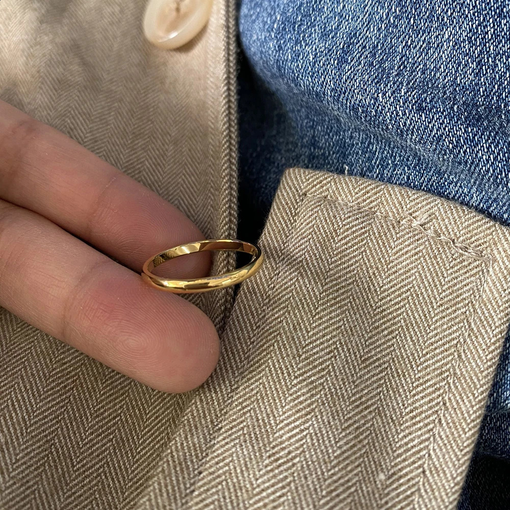 EBbelle Tarnish Free 2mm 4mm 6mm Stainless Steel 18K Gold Plated Silver Color Knuckle Ring For Lady Minimalist Rings Women 240906