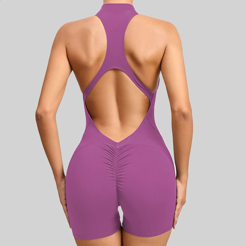 Short Sports Jumpsuit Sleeveless Gym Set Women Yoga Clothes Rompers Workout One-piece Suit Female Outdoor Recreation Bodysuits 240914