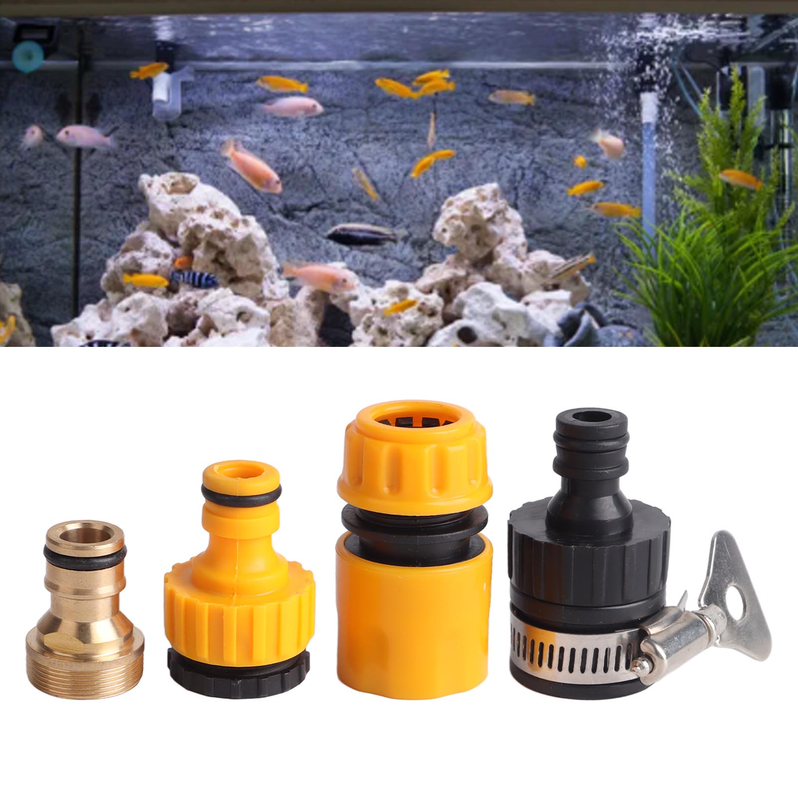 4pcs Water Changer Faucet Connectors Professional Standard Water Changer Faucet Adapter Kit For Water Changer Parts