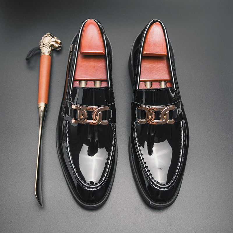 Autumn Fashion Oxford Business Men Leather Chain Designer Soft Casual Breathable Men's Loafers Flats Shoes Slip-on Driving Shoe 7a23 's